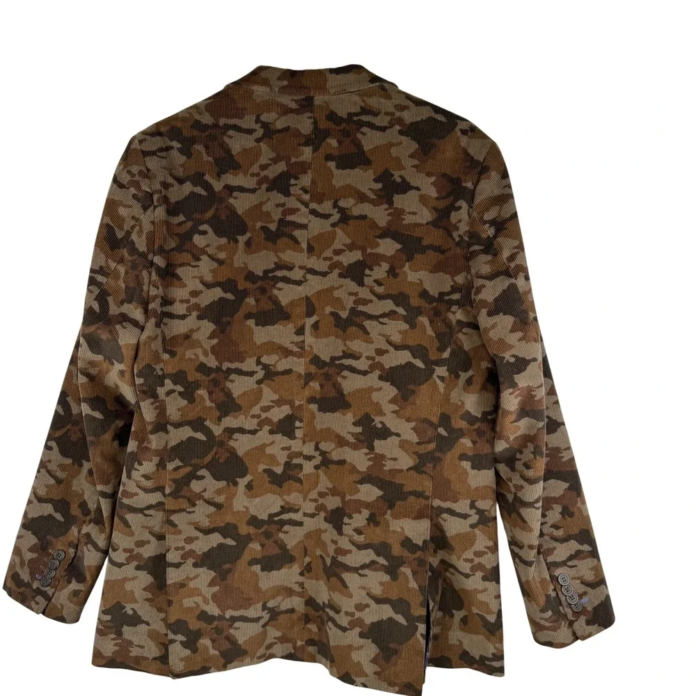 TailorByrd Camo Corduroy Blazer Brown Heritage Ivy Prep Sport Coat Mens 40R